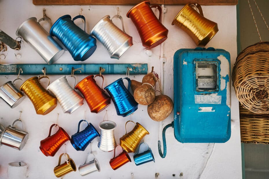 thalassa-blue-greek-tavern-pitchers-on-a-wall-greece