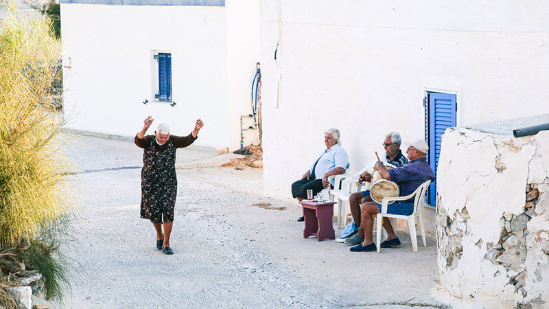 Magic of the Cyclades-Old Greeks dancing